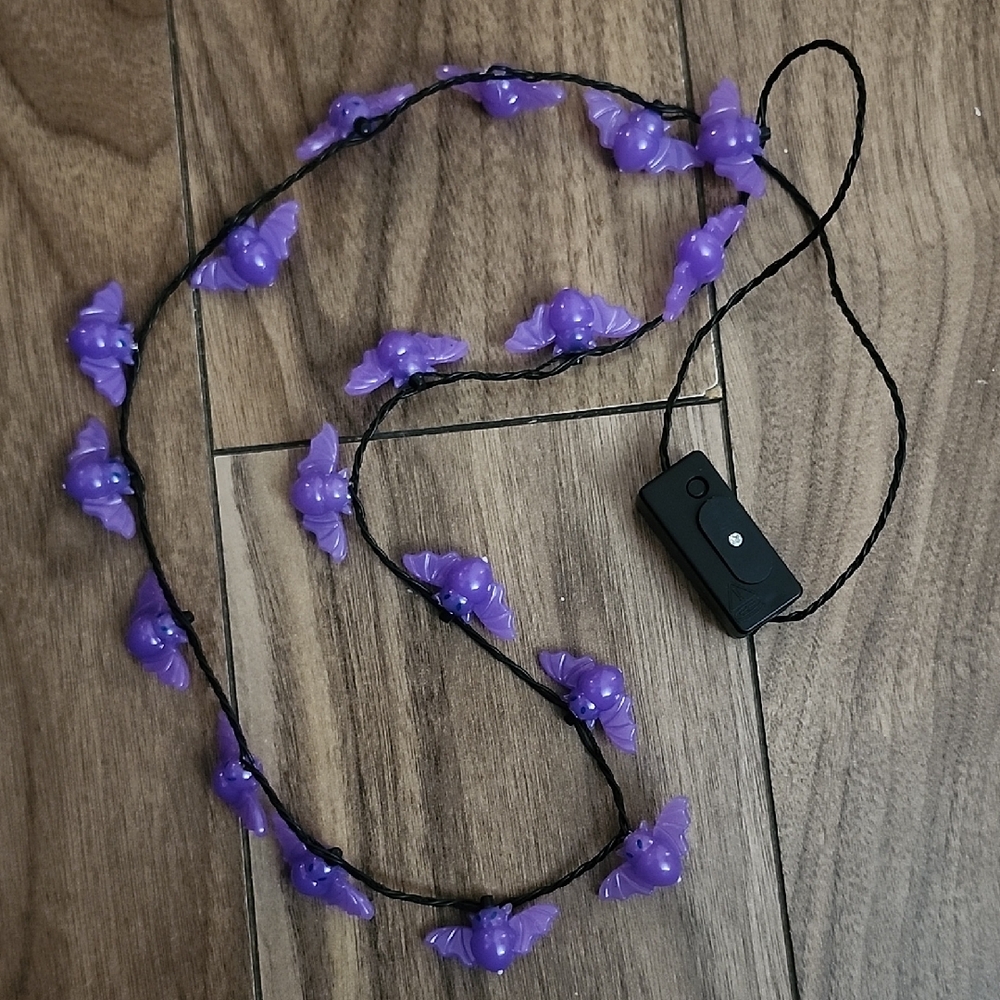 FREE with Purchase, Purple Bat String Lights Necklace,  BATTERY NOT INCLUDED